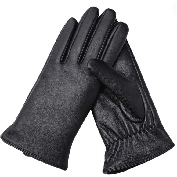 Winter Touch Screen Leather Gloves Womens Driving Glove Warm Lining